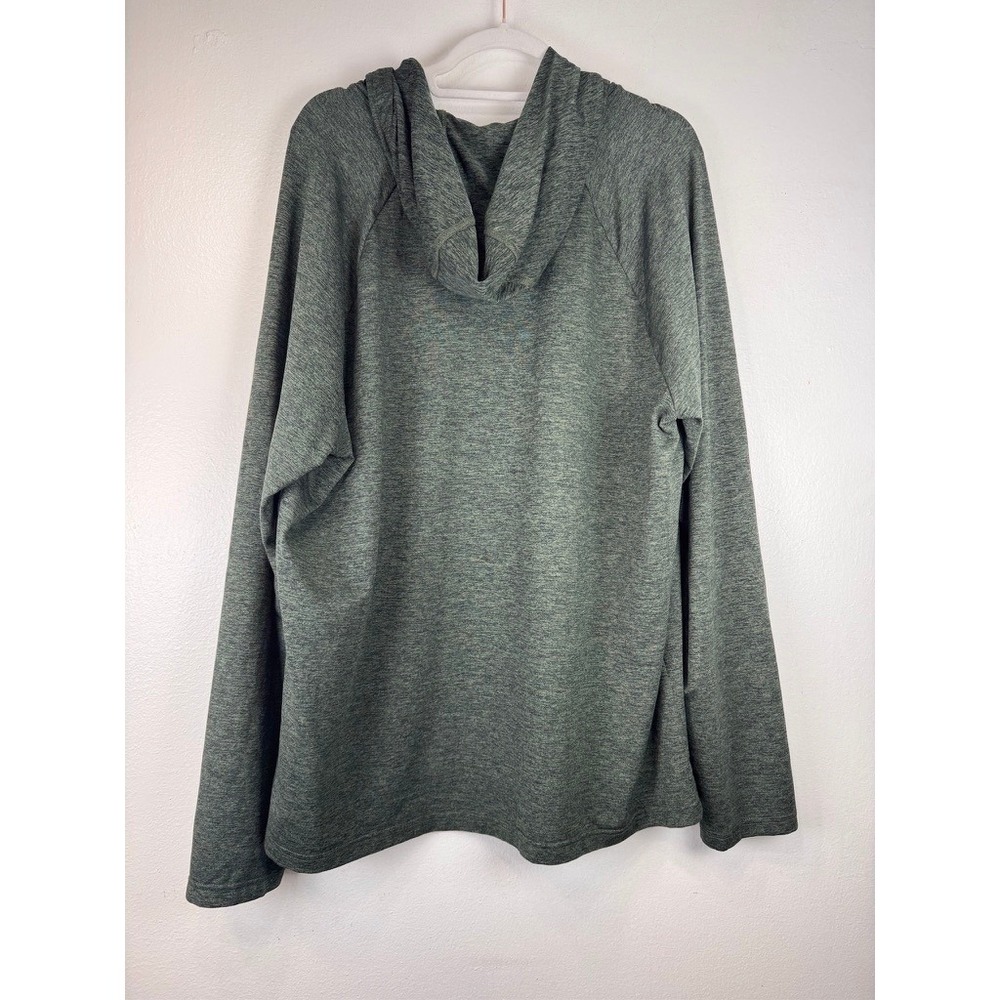 Alo Yoga Mens Conquer Hoodie XL Green Heathered Pullover Stretch RN87370 - Picture 4 of 7